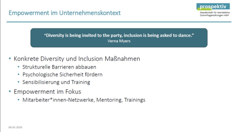 Competentia-online: Input Prospektiv zu Female Empowerment